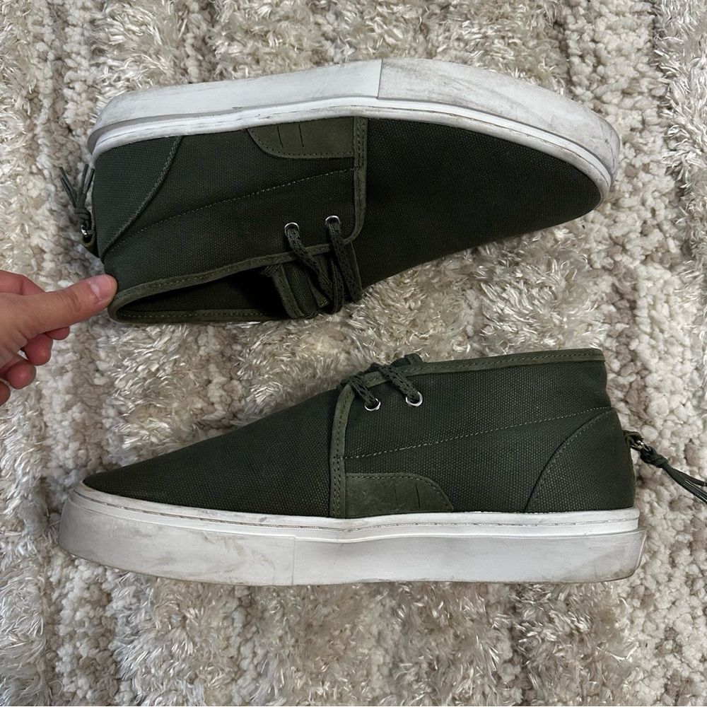 Clear Weather Lace Up Green Canvas Docksider Sneakers Size Mens 9.5 Women’s 11